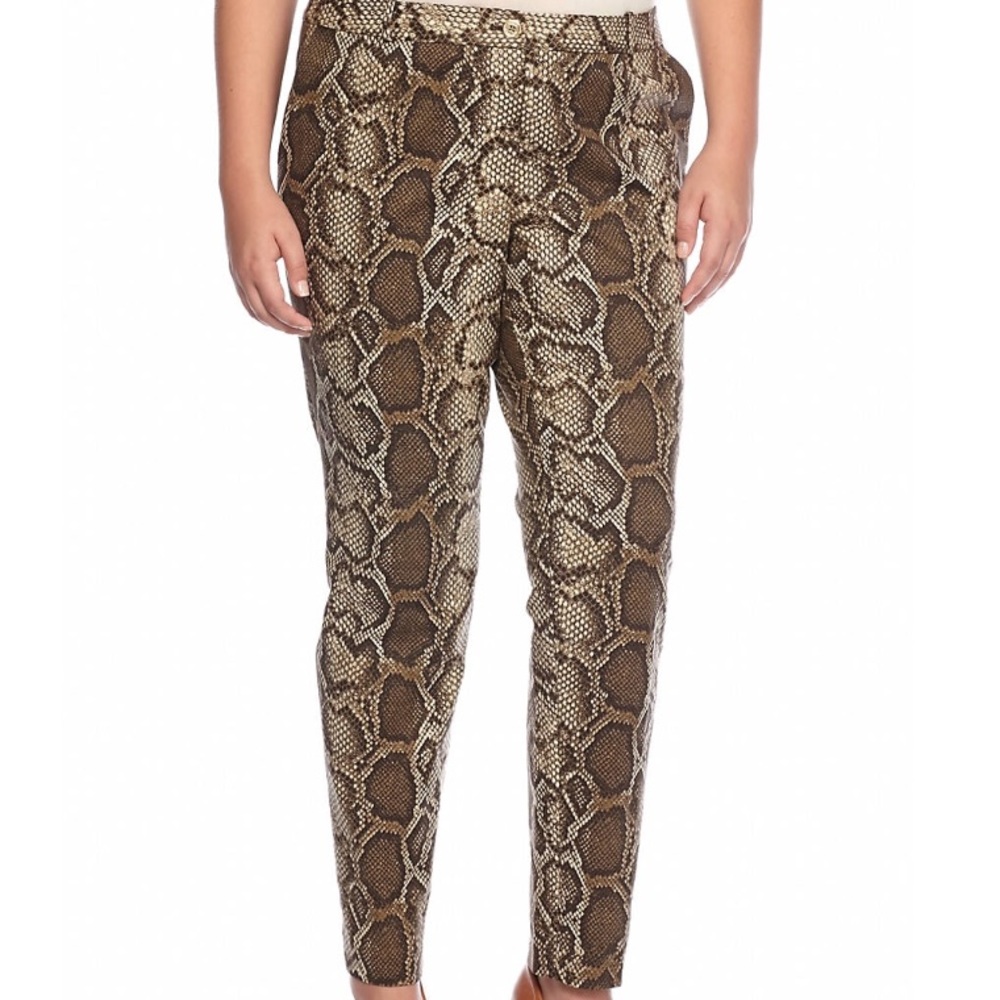 Michael Kors Python Print Mirand Pants Sz 6p - image 1